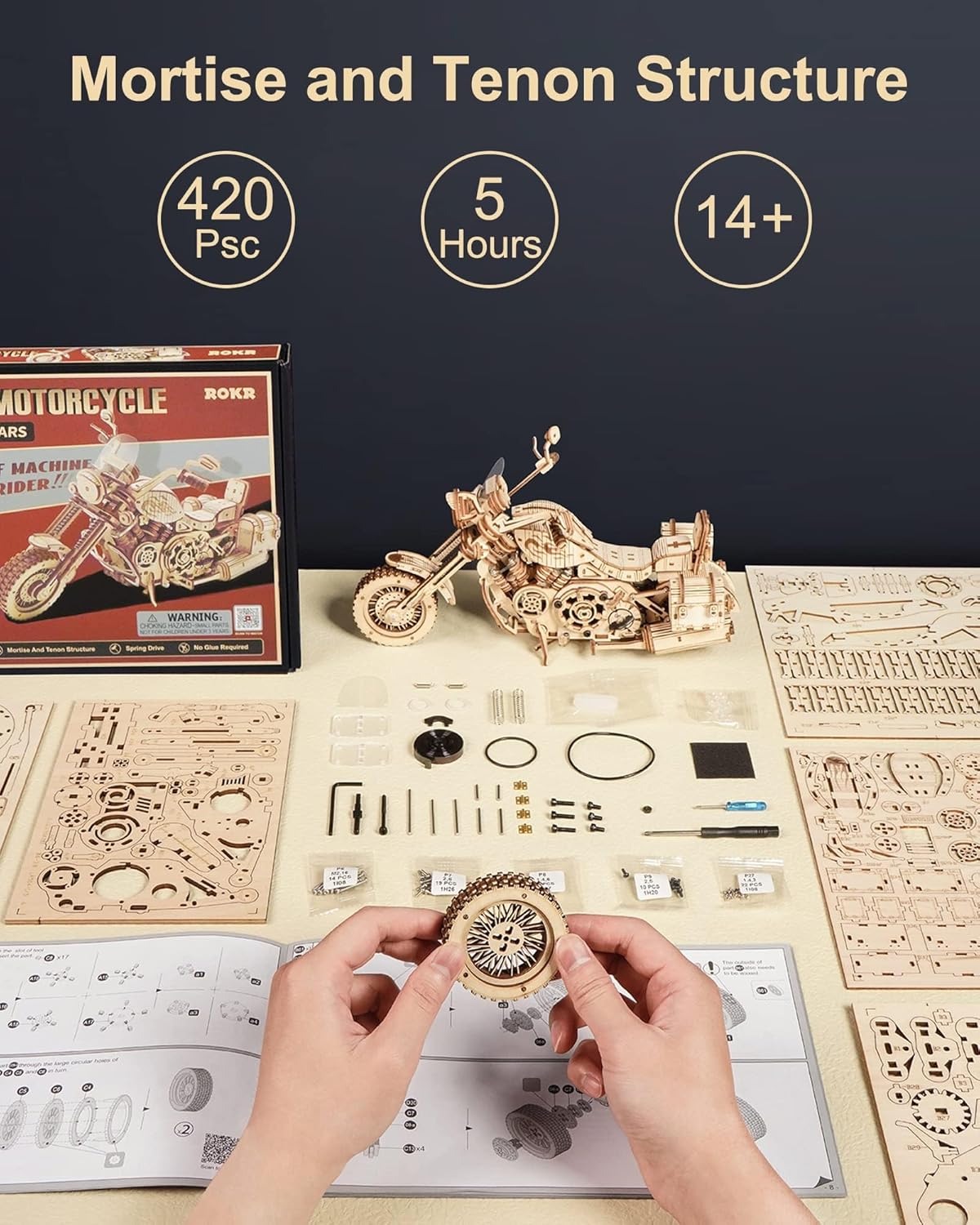 420 Piece Building Block Kit For DIY Wooden Models For Children