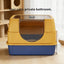 Enclosed Cat Litter Box, Orange - Odor-Locking, Spacious For Large Cats, A Must-Have For Cat Parents